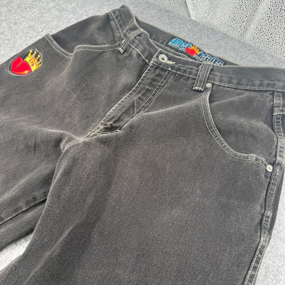 Vintage JNCO Jeans 179 Joker Classic Edition Pipes Black Wide Leg 33x32 - Picture 3 of 8